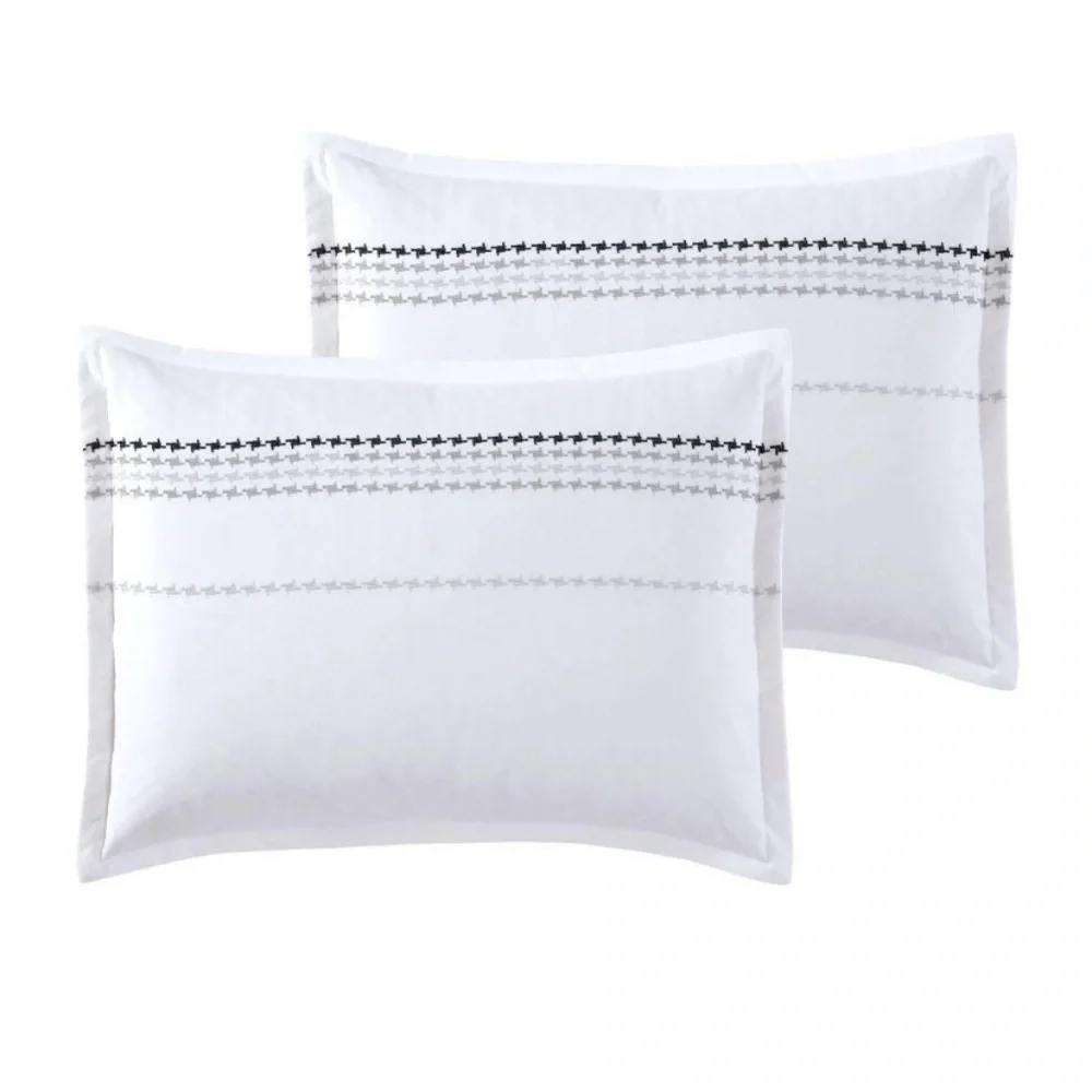 NWT Hallmart Elegant White and gray. 12 pc Bedding Set